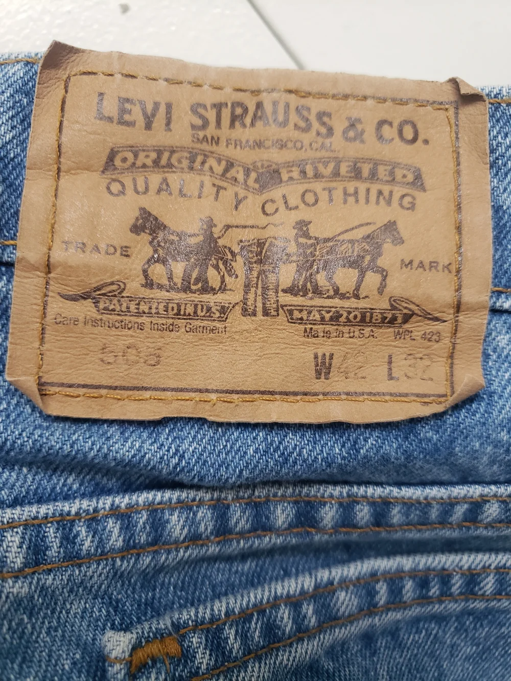 Vtg 1990 Levis 505 Orange Tab Jeans USA Mens Tag 42x32 Measures 40x32 Blue
